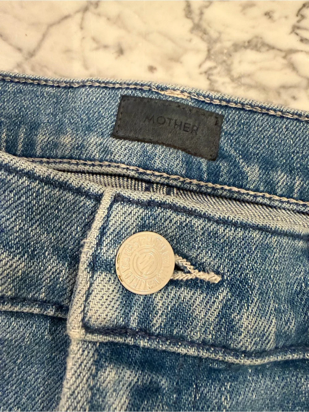 MOTHER Light Blue Wide Leg Jeans